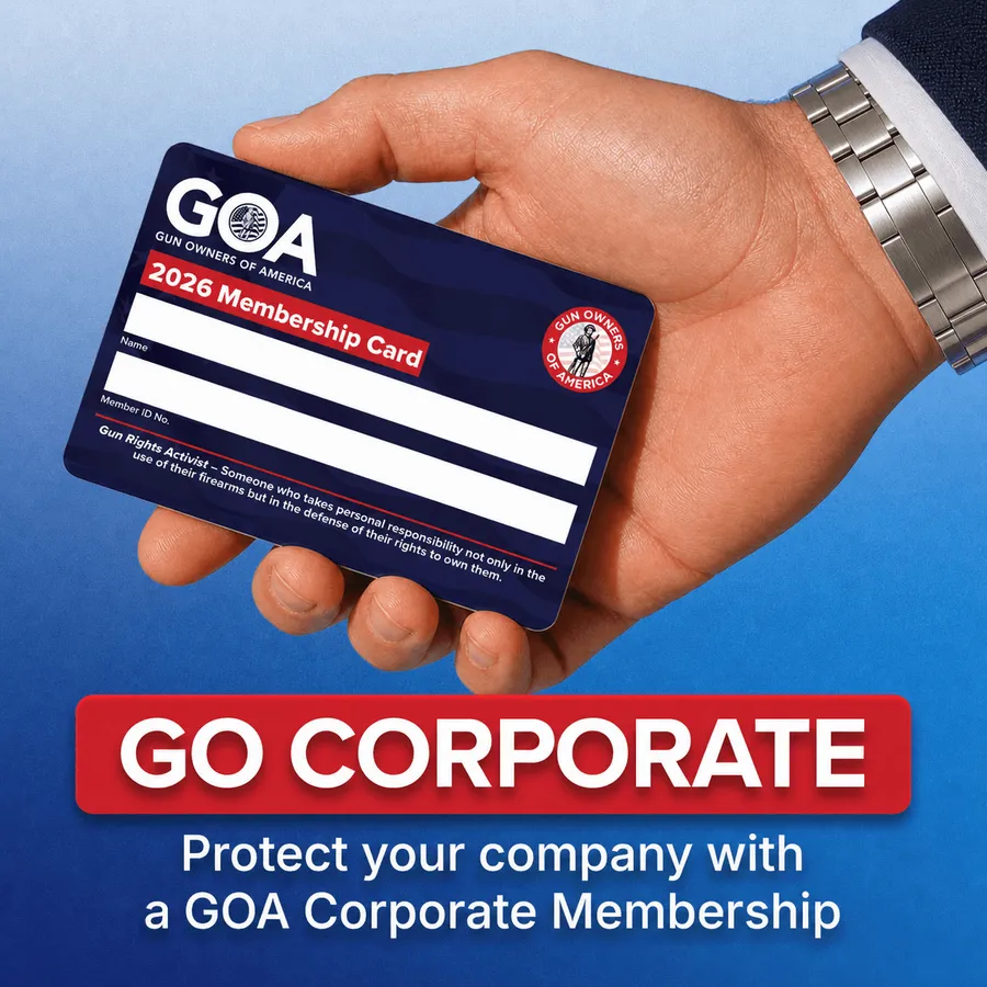 Hand holding a GOA 2026 Membership Card — Go Corporate: protect your company with a GOA Corporate Membership